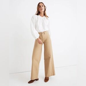 Madewell The Emmett Wide-Leg Pant in Dried Acorn